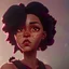 Placeholder: flora Cherry is a black girl with black curly hair gray eyes with a bow