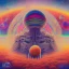 Placeholder: poster, crazy, realistic, poster, psychedelics , band, art, music, digital art, pink floyd, city, another planet, universe, disco balls, rainbow, warm lighting