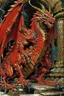 Placeholder: a huge red dragon guarding af treasure. style of Larry Elmore.