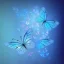 Placeholder: subtle transparent blue butterfly, light, galactic, subtle flowers