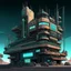 Placeholder: cyberpunk retro futuristic construction sight for comics