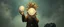 Placeholder: fearful dwarf priest with wild standing hair, expert holding up a floating radiant Painite crystal rosette ball shooting radiant light through the fog, folded hands, strange marble structures twisting perspective
