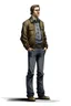 Placeholder: man, illustration, looking serious, full body, standing, mean,, looking sideways,
