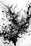 Placeholder: Make an abstract black and white ink drawing with the title ashes to ashes