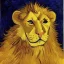 Placeholder: portrait of a lion Vincent van Gogh style