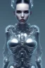 Placeholder: cyberpunk, chrome body, women, portrai, open mouth, perfect skin, tron, cyborg , perfekt, real, dream, hr giger