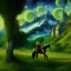 Placeholder: Epic Drawing of scenery with human on horse of The LOTR estilo Van Gogh 4k