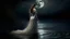 Placeholder: A woman in a flowing white gown stands in dark water, her back to the viewer. She gazes at a full moon in a dark, cloudy sky. The water around her reflects the moonlight and her dress, creating shimmering patterns. The scene is dramatic and atmospheric, with a sense of mystery and solitude. The style is reminiscent of Romantic or Pre-Raphaelite paintings, with a focus on mood and emotion.