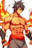 Placeholder: The same photo anime with medium muscles but with a katana sword