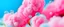 Placeholder: Cotton Candy, Bubbles, close up, concentrated on the left handside, floating to right, splashes of colour as they burst