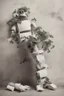 Placeholder: rollerflex photograph 1950s, dusty, robot made from toilet paper and infected with ivy, 4k, no