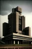 Placeholder: Modern Architectural style for building of India's Intelligence Bureau , make it visibly military and intelligence style at the same time similar to Indian Architecture, use darker colors, make it wider and not much taller