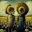 Placeholder: dandelion people with a sunflowers backdrop, surreal --v 6.0 --style raw