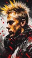 Placeholder: A ultra realistic poster of Armin Van Buuren face as Bart Simpson in the red matrix , by Daniel Castan :: Carne Griffiths :: Andreas Lie :: Russ Mills :: Leonid Afremov, dark background, high detail, DJ pose