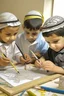 Placeholder: Saudi children playing with drawing tools