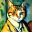 Placeholder: portrait of a cat by Paul Cézanne style