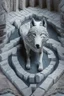 Placeholder: marble wolf in stone labyrinth