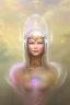 Placeholder: cosmic woman smile, admiral from the future, one fine whole face, crystalline skin, expressive blue eyes,rainbow, smiling lips, very nice smile, costume pleiadian, Beautiful tall woman pleiadian Galactic commander, ship, perfect datailed golden galactic suit, high rank, long blond hair, hand whit five perfect detailed finger, amazing big blue eyes, smilling mouth, high drfinition lips, cosmic happiness, bright colors, blue, pink, gold, jewels, realist, high commander,ufo rainbows