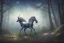 Placeholder: unicorn in the woods at night