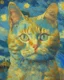 Placeholder: Portrait of a cat by Van Gogh