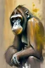 Placeholder: Bored ape oil paint with sketch art