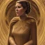 Placeholder: hyperspace background, complete and photo realistic detailed head to waist stunning photo realistic portrait of carrie fisher as Princess Leia in star wars with photo realistic updo hair by Mandy Jurgens and mucha and Richard Schmid and chuck close and chie yoshii, extraordinary and detailed ceremony dress of star wars,brown eyes