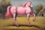 Placeholder: a pink horse like a 19th painting