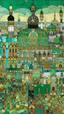 Placeholder: A mint colored Russian city designed in Moroccan rug art painted by Gustav Klimt