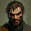 Placeholder: dnd, fantasy, handpainted, painted like renaissance art, stylistic, portrait, illustration, artistic, professional illlustration, male, face, weathered face, sly, violent, evil, vigorous, rogue, criminal