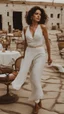 Placeholder: Emel sayen turkey singer and actor in Istanbul beach walking gracefully,full body shot