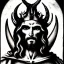 Placeholder: Devil demon satan king knights war code prophecy black and white jesus