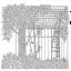 Placeholder: GARDEN HOUSE, "Climbing Vines: Decorate the Garden House with lush, climbing vines, full view, realistic, coloring page, only draw lines, coloring book, clean line art, wildlife-inspired, kid style, –no sketch, color, –ar 3:4, white background, minimalistic black lines, 8k, minimal black color, low level black colors, coloring page, use pure black and white colors, avoid thick black colors, thin black line art, avoid colors, perfect shape, perfect clear lines, clear edges,