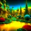 Placeholder: Odd swamp landscape with odd beings surreal abstract Max Ernst style, 120mm photography, sharp focus, 8k, 3d, very detailed, volumetric light, grim, fine art, very colorful, ornate, F/2.8, insanely detailed and intricate, hypermaximalist