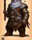 Placeholder: D&D character, dwarf, heavy armor, war hammer, smite, helmet, battle