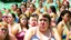 Placeholder: woman pouting at a crowded water park