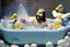 Placeholder: Jesus is bathing. playing with foam and rubber ducks in your bath.