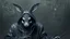 Placeholder: portrait of a gothic rabbit hacker humanoid