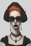 Placeholder: ginger goth women, photorealist