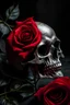 Placeholder: A red rose with a skull inside it