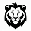Placeholder: front facing lions face, black and white simplified vector logo