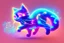 Placeholder: cute chibi dynamically dancing cat, holographic, bioluminescent, an image visualizing musical notes in an abstract and dynamic composition. Let the musical notes dance in the air, forming a symphony of shapes and symbols that convey the essence of sound. Show the notes floating and intertwining in air, creating a visually harmonious composition