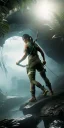 Placeholder: Tomb Raider transparent underwear, closed eyes, rtx, reflection, 8k, glow, winning photography, caustics