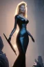 Placeholder: Kim Basinger in black leather gown, evil,energetic, villain, busty, cleavage, curvy, angry, happy, stern look. character design by cory loftis, fenghua zhong, ryohei hase, ismail inceoglu and ruan jia. unreal engine 5, artistic lighting, highly detailed, photorealistic, fantasy