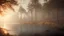 Placeholder: lake in a burning forest, sky View realistic, cyberpunk modern photorealistic, in the style of , Deviant art, sunlight, post-processing intricate details Octane elegant Unreal Engine cinematic fine details reflections