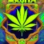 Placeholder: Marijuana, splash color, bright colors, neon, Psychedelic, detail, 8k, bright light, surreal