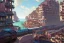 Placeholder: close up train+Elevated train+riomaggiore corner building+Italian colourful sea village +alphonse mucha, greg rutkowski,matte painting, cryengine, hyper detailed, felix kelly, fantasy art, seb mckinnon