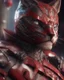 Placeholder: Iconic Cat-Man, red and silver, ultra-detailed armor, eye mask cat, stunning portrait, dynamic shot, richly saturated colors, full body, cinematic atmosphere, global illumination, intricate shadows, reflections, Octane rendering, hyper-realistic, unparalleled detail, 8K , concept art, physically based rendering, intricate textures, subsurface scattering, timeless masterpiece, AI enhanced, GAN, ray tracing, depth of field, neural network,