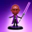 Placeholder: Bald Plastic mace windu purple bobblehead with boots