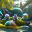 Placeholder: tiny cute fluffly fantasy creatures on a tropical beach, rainbow fuzz, adorable, unreal engine, octane render, bokeh, vray, houdini render, quixel megascans, arnold render, 8k uhd, raytracing, cgi, lumen reflections, cgsociety, ultra realistic, 100mm, film photography, dslr, cinema4d, studio quality, film grain