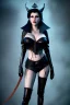 Placeholder: Lana Turner as evil queen in black leather, leather, busty, cleavage, angry, stern look. character design by cory loftis, fenghua zhong, ryohei hase, ismail inceoglu and ruan jia. unreal engine 5, artistic lighting, highly detailed, photorealistic, fantasy